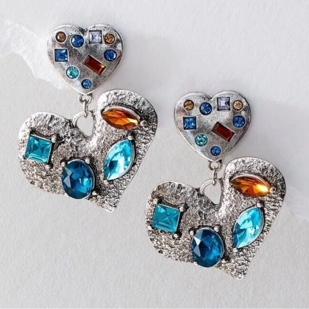 FREE PEOPLE My Everything Dangles (silver/turquoise blue)